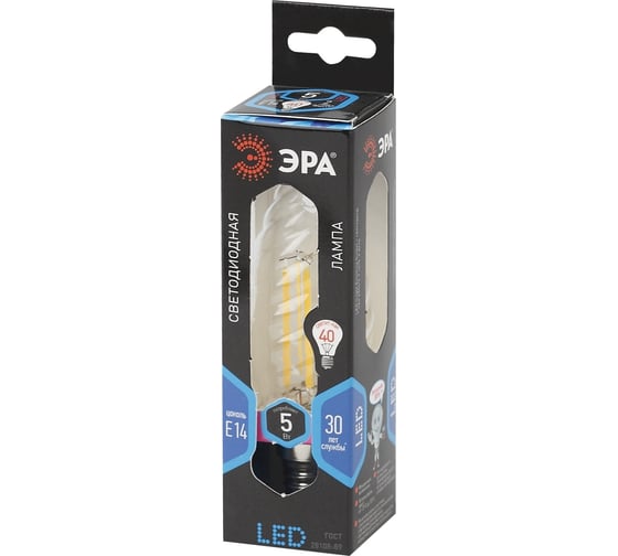 Светодиодная лампа ЭРА F-LED BTW-5W-840-E14 филамент, свеча витая, нейтральный Б0027936