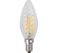 Светодиодная лампа ЭРА F-LED BTW-7W-827-E14 филамент, свеча витая, теплый Б0027960