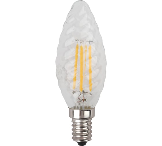 Светодиодная лампа ЭРА F-LED BTW-7W-827-E14 филамент, свеча витая, теплый Б0027960