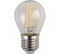 Светодиодная лампа ЭРА F-LED P45-7W-827-E27 филамент, шар, теплый Б0035591