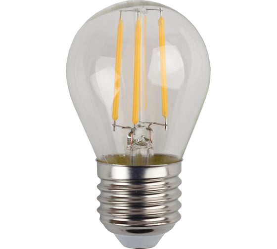 Светодиодная лампа ЭРА F-LED P45-7W-827-E27 филамент, шар, теплый Б0035591 1