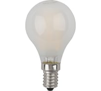 Светодиодная лампа ЭРА F-LED P45-5W-827-E14 frost филамент, шар матированный, теплый Б0027929