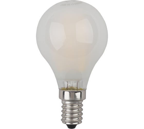 Светодиодная лампа ЭРА F-LED P45-5W-827-E14 frost филамент, шар матированный, теплый Б0027929 1