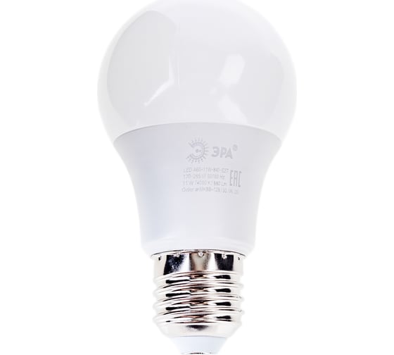 Светодиодная лампа ЭРА STD LED A60-11W-840-E27 E27 / Е27 11 Вт груша нейтральный белый свет, Б0029821