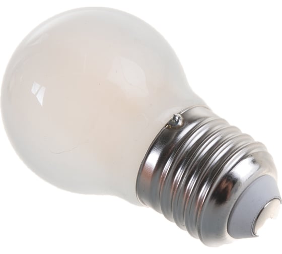 Светодиодная лампа ЭРА F-LED P45-7W-827-E27 frost филамент, шар матированный, теплый Б0027958