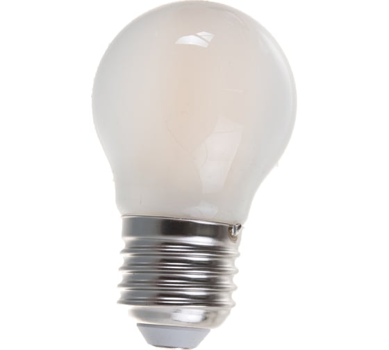 Светодиодная лампа ЭРА F-LED P45-7W-827-E27 frost филамент, шар матированный, теплый Б0027958