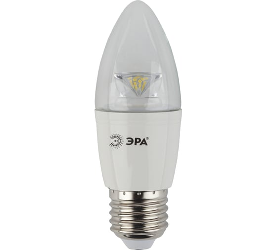 Светодиодная лампа ЭРА LED B35-7W-840-E27-Clear, свеча, нейтральный Б0028481