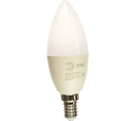 Светодиодная лампа ЭРА LED B35-9W-840-E14 диод, свеча, нейтр Б0027970