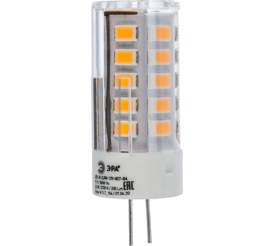 Светодиодная лампа ЭРА LED JC-2,5W-12V-827-G4, капсула, теплый Б0033191