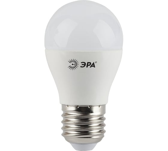 Светодиодная лампа ЭРА LED P45-5W-827-E27, шар, теплый Б0028486