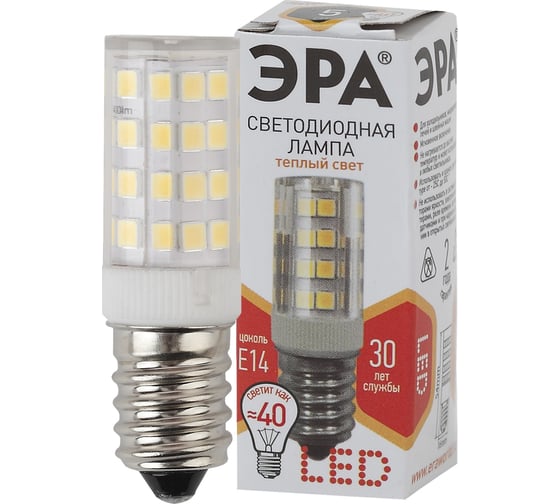 Светодиодная лампа ЭРА LED T25-5W-CORN-827-E14, капсула, теплый Б0033030