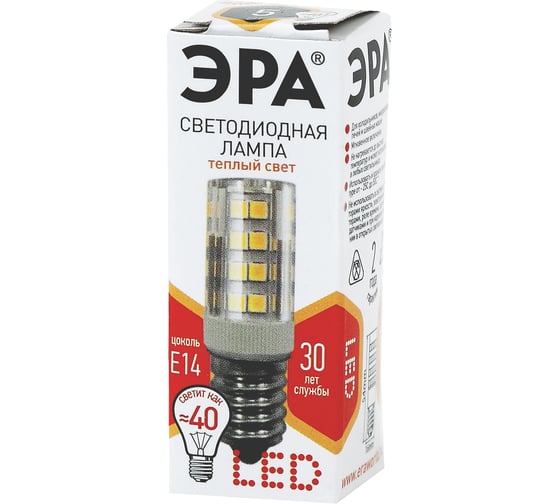 Светодиодная лампа ЭРА LED T25-5W-CORN-827-E14, капсула, теплый Б0033030