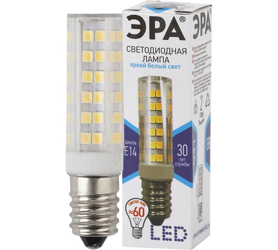 Светодиодная лампа ЭРА LED T25-7W-CORN-840-E14, капсула, нейтральный Б0033025