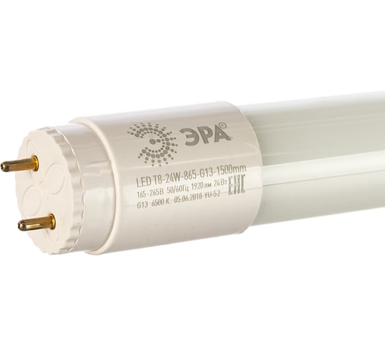 Светодиодная лампа ЭРА LED T8-24W-865-G13-1500mm, трубка стеклянная, холодный Б0033007