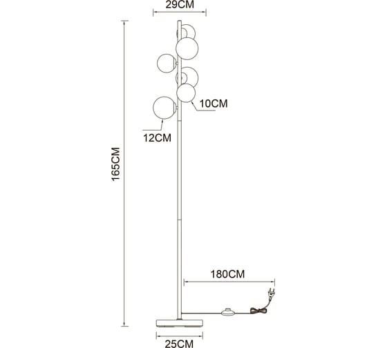 Напольный светильник ARTE LAMP A2243PN-6P A2243PN-6PB