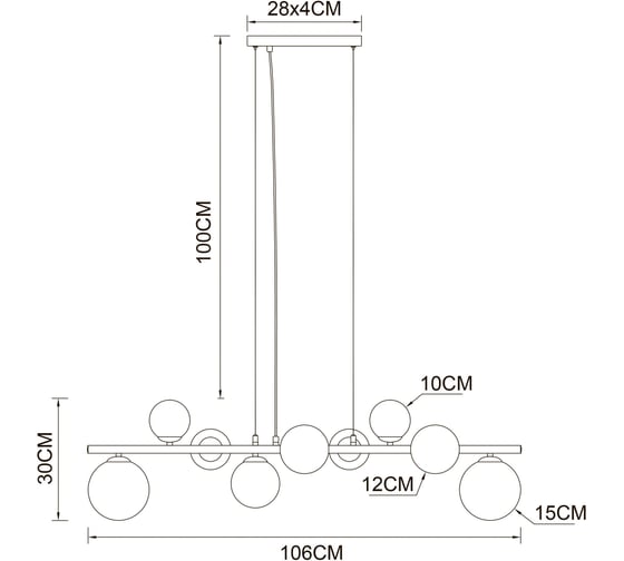 Подвесной светильник ARTE LAMP A2243SP-9P A2243SP-9PB