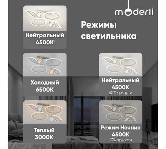 Потолочный светодиодный светильник Moderli specia белый V10643-CL
