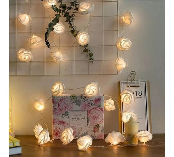 Светодиодная гирлянда Homium Glow, Розы, 10 LED, 2м, на батарейках ny00013