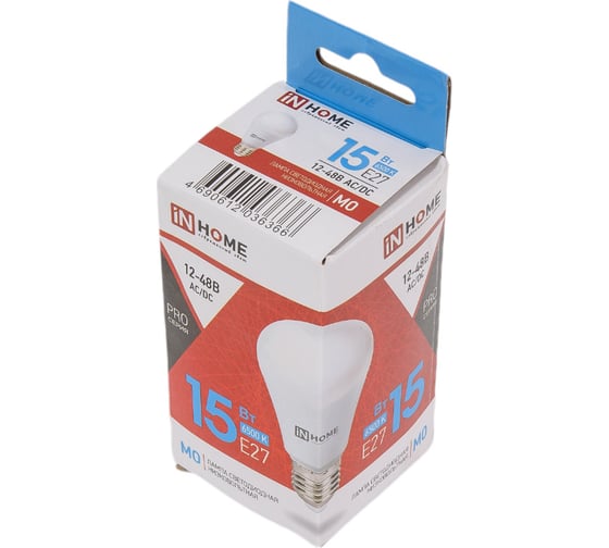 Светодиодная лампа IN HOME низковольтная LED-MO-PRO 15Вт 12-48В Е27 6500К 1200Лм 4690612036366