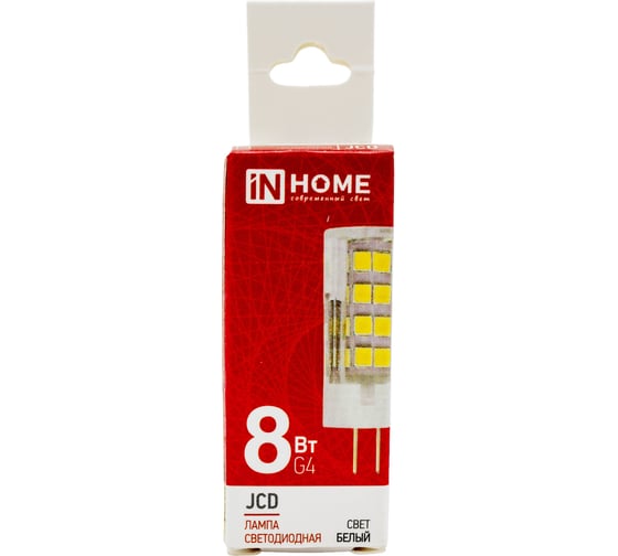 Светодиодная лампа IN HOME LED-JCD 8Вт 230В G4 4000К 760Лм 4690612036205