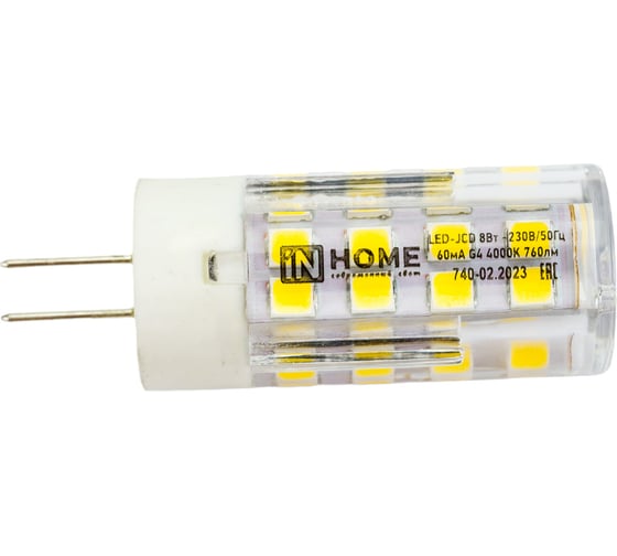 Светодиодная лампа IN HOME LED-JCD 8Вт 230В G4 4000К 760Лм 4690612036205