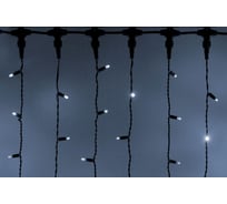 Занавес TEAMPROF 2x6 м, колпачок, БЕЛЫЙ, чёрный провод TPF-C2х6-CB/W