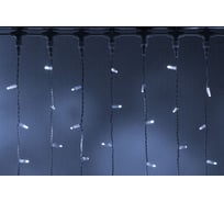 Занавес TEAMPROF 2x6 м, флэш, колпачок, БЕЛЫЙ, белый провод TPF-C2х6F-CW/W