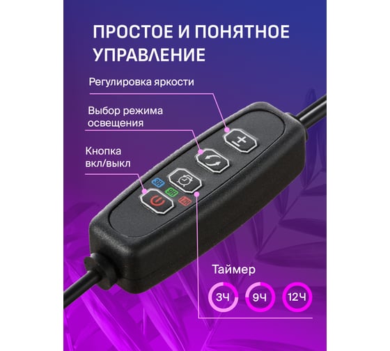Светодиодная лампа для растений SSY фитосветильник на прищепке, полный спектр G0151