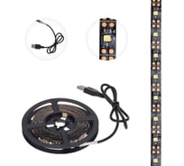 Светодиодная лента Lamper 5В, smd2835, 4,8Вт/м, 60 led/м, 6500k, 8мм, 3м, с usb коннектором, черная, ip20 141-2003