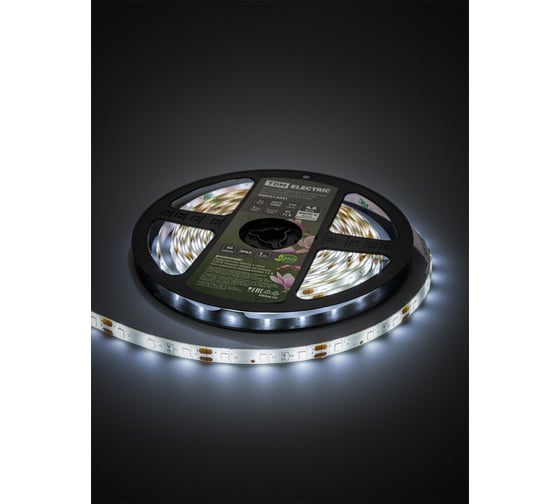 Светодиодная лента TDM SMD2835-60 LED/м-IP65-12 В-4,8 Вт/м-6000 К (5 м) блистер SQ0331-0341
