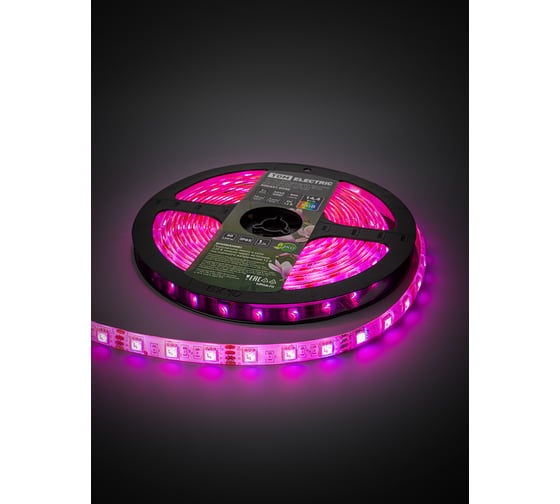 Светодиодная лента TDM ELECTRIC SMD5050-60 LED/м-IP65-12 В-14,4 Вт/м-RGB (5 м) блистер SQ0331-0346