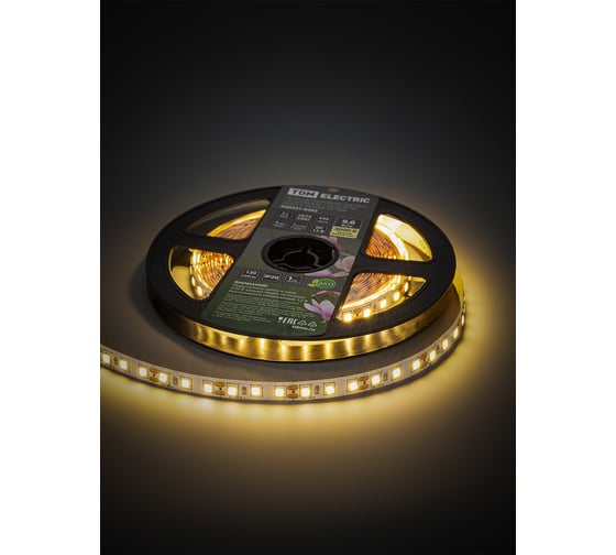 Светодиодная лента TDM SMD2835-120 LED/м-IP20-12 В-9,6 Вт/м-3000 К (5 м) блистер SQ0331-0362