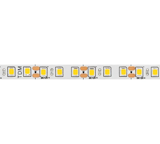 Светодиодная лента TDM SMD2835-120 LED/м-IP20-12 В-9,6 Вт/м-3000 К (5 м) блистер SQ0331-0362
