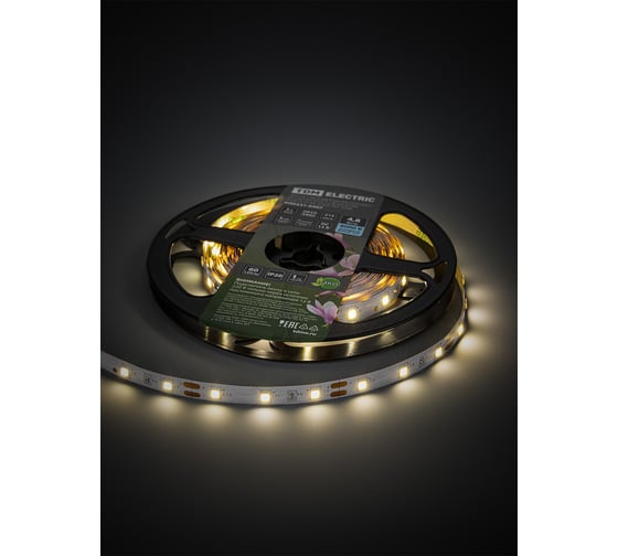 Светодиодная лента TDM ELECTRIC SMD2835-60 LED/м-IP20-12 В-4,8 Вт/м-4000 К (5 м) блистер SQ0331-0367