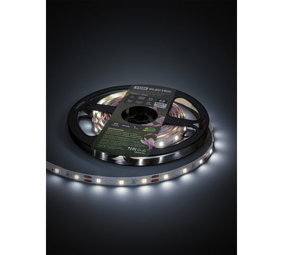 Светодиодная лента TDM ELECTRIC SMD2835-60 LED/м-IP20-12 В-4,8 Вт/м-6000 К (5 м) блистер SQ0331-0365