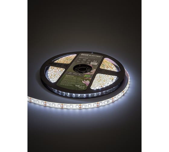 Светодиодная лента TDM SMD2835-120 LED/м-IP65-12 В-9,6 Вт/м-6000 К (5 м) блистер SQ0331-0339