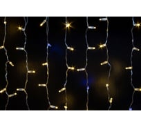 Гирлянда TEAMPROF Занавес 2x1 м облегченный, флэш, колпачок, теплый белый, прозрачный провод TPF-CS2х1F-CT/WW