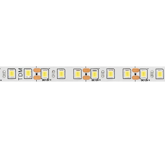 Светодиодная лента TDM SMD2835-120 LED/м-IP20-12 В-9,6 Вт/м-6000 К (5 м) блистер SQ0331-0363