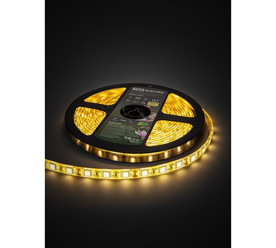 Светодиодная лента TDM SMD5050-60 LED/м-IP65-12 В-14,4 Вт/м-3000 К (5 м) блистер SQ0331-0361