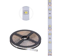 Светодиодная лента Lamper 12в, smd2835, 4,8вт/м, 60 led/м, 6500к, 8мм, 5м, для бп с клеммами, ip65 141-2015