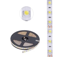 Светодиодная лента Lamper 12в, smd5050, 14,4вт/м, 60 led/м, 6500к, 10мм, 5м, для бп с клеммами, ip65 141-2027