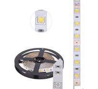 Светодиодная лента Lamper 12в, smd5050, 14,4вт/м, 60 led/м, 4000к, 10мм, 3м, для бп с клеммами, ip20 141-2023