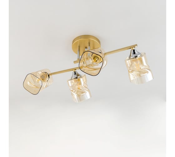 Люстра Citilux Клаус Золото+Хром CL134142