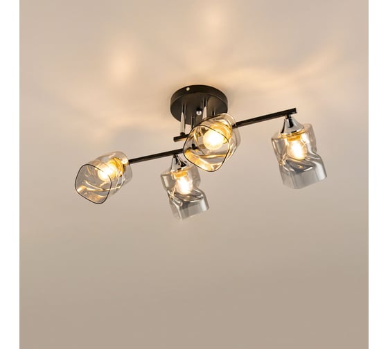 Люстра Citilux Клаус Черный+Хром CL134145