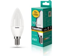 Светодиодная лампа Camelion LED12-C35/830/E14 12Вт 220В 13687