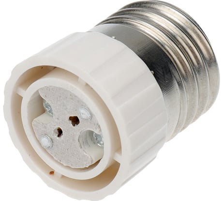 Цокольный переходник REXANT e27-gu5.3 белый 11-8857