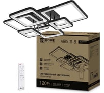 Светодиодный светильник IN HOME elegant aristo-b 120Вт, 230В, 3000-6500k, 8400Лм, 686x587x151мм, пульт ду, черный 4690612047324