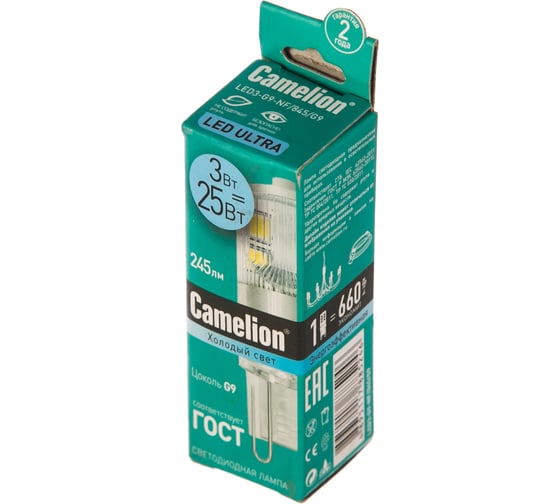 Светодиодная лампа Camelion LED3-G9-NF/845/G9 3Вт 220В 13703