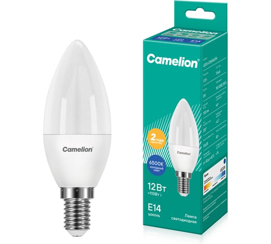 Светодиодная лампа Camelion LED12-C35/865/E14 12Вт 220В 13691