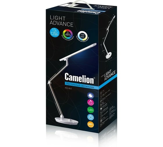 Настольный светильник Camelion KD-842 C02 черный LED 13Вт, 230В 13520